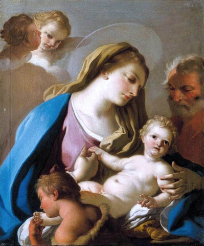  Francesco De Mura Holy Family with the Infant St John The Baptist - Hand Painted Oil Painting