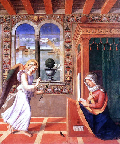 Francesco Di Simone Da Santacroce Annunciation - Hand Painted Oil Painting