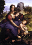  Francesco Melzi St Anne with the Virgin and the Child Embracing a Lamb - Hand Painted Oil Painting