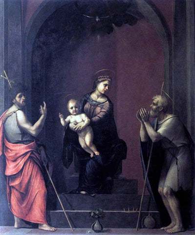  Franciabigio Virgin and Child with Sts John the Baptist and Job - Hand Painted Oil Painting