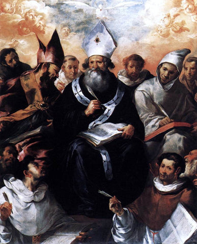  The Elder Francisco De  Herrera St Basil Dictating His Doctrine - Hand Painted Oil Painting