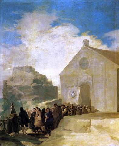  Francisco Jose de Goya Y Lucientes Village Procession - Hand Painted Oil Painting