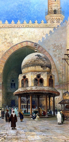  Frans Wilhelm Odelmark Outside the Mosque - Hand Painted Oil Painting