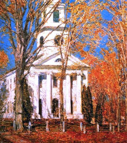  Frederick Childe Hassam Church at Old Lyme - Hand Painted Oil Painting