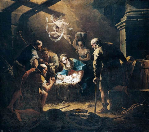  Gaspare Diziani Adoration of the Shepherds - Hand Painted Oil Painting