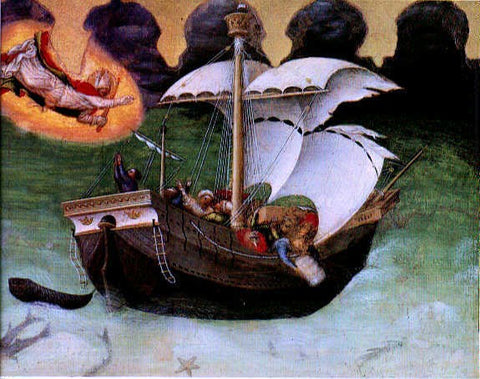  Gentile Da Fabriano Quaratesi Altarpiece: St Nicholas Saves a Storm-tossed Ship - Hand Painted Oil Painting