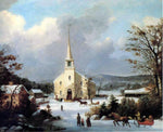  George Henry Durrie Going to Church - Hand Painted Oil Painting