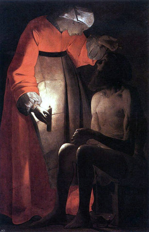  Georges De La Tour Job Mocked by his wife - Hand Painted Oil Painting