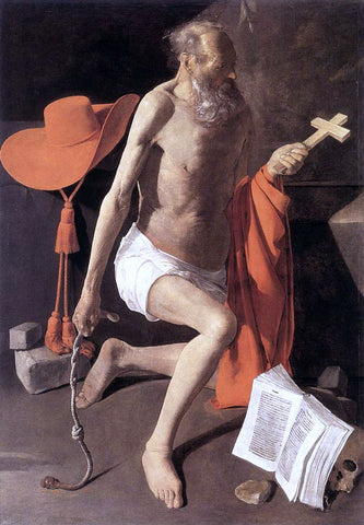  Georges De La Tour Penitent St Jerome - Hand Painted Oil Painting