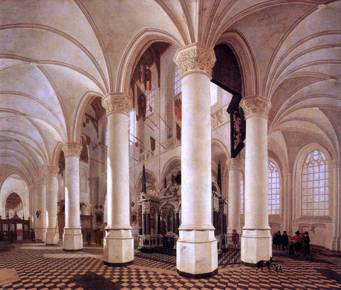  Gerard Houckgeest Ambulatory of the New Church in Delft with the Tomb of William the Silent - Hand Painted Oil Painting