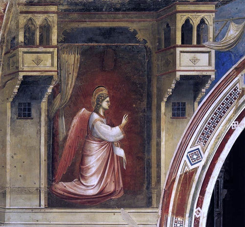  Giotto Di Bondone Annunciation: The Angel Gabriel Sent by God (Cappella Scrovegni (Arena Chapel), Padua) - Hand Painted Oil Painting