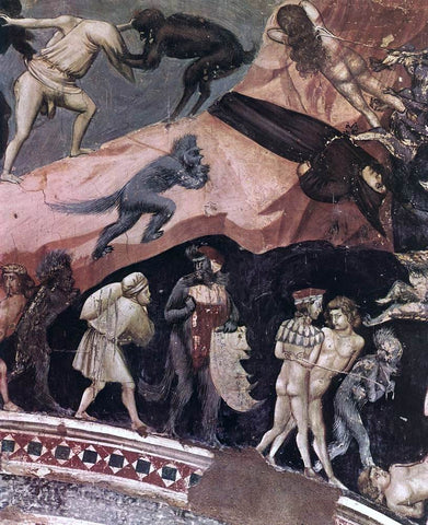  Giotto Di Bondone Last Judgment (detail 17) (Cappella Scrovegni (Arena Chapel), Padua) - Hand Painted Oil Painting