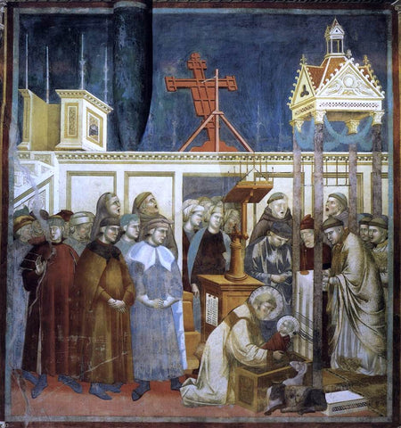  Giotto Di Bondone Legend of St Francis: 13. Institution of the Crib at Greccio (Upper Church, San Francesco, Assisi) - Hand Painted Oil Painting