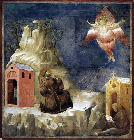  Giotto Di Bondone Legend of St Francis: 19. Stigmatization of St Francis (Upper Church, San Francesco, Assisi) - Hand Painted Oil Painting