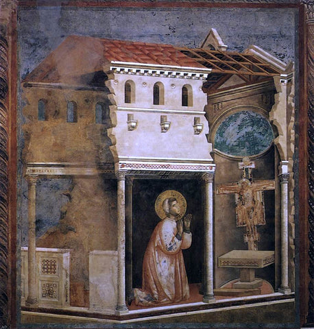  Giotto Di Bondone Legend of St Francis: 4. Miracle of the Crucifix (Upper Church, San Francesco, Assisi) - Hand Painted Oil Painting