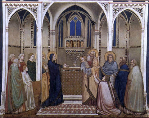  Giotto Di Bondone Presentation of Christ in the Temple (North transept, Lower Church, San Francesco, Assisi) - Hand Painted Oil Painting