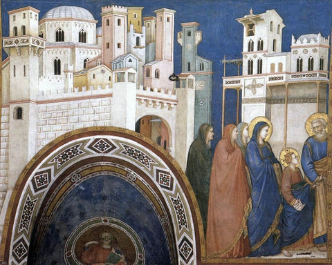  Giotto Di Bondone Return of Christ to Jerusalem (North transept, Lower Church, San Francesco, Assisi) - Hand Painted Oil Painting