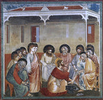  Giotto Di Bondone Scenes from the Life of Christ: 14. Washing of Feet (Cappella Scrovegni (Arena Chapel), Padua) - Hand Painted Oil Painting