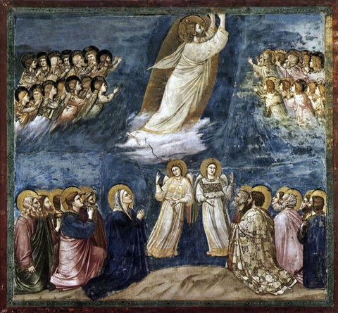 Giotto Di Bondone Scenes from the Life of Christ: 22. Ascension (Cappella Scrovegni (Arena Chapel), Padua) - Hand Painted Oil Painting