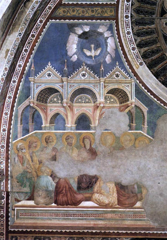  Giotto Di Bondone Scenes from the New Testament: Pentecost (Upper Church, San Francesco, Assisi) - Hand Painted Oil Painting