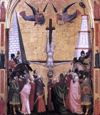  Giotto Di Bondone The Stefaneschi Triptych: Martyrdom of Peter - Hand Painted Oil Painting