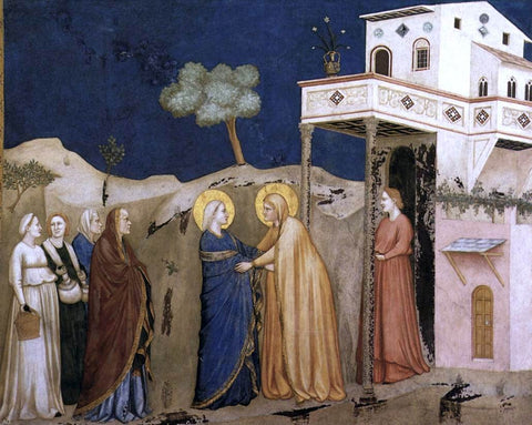  Giotto Di Bondone The Visitation (North Transept, Lower Church, San Francesco, Assisi) - Hand Painted Oil Painting