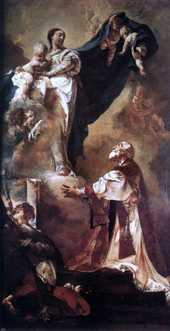  Giovanni Battista Piazzetta The Virgin Appearing to St Philip Neri - Hand Painted Oil Painting