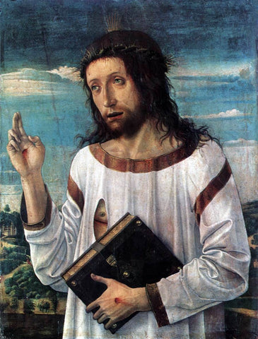  Giovanni Bellini Blessing Christ - Hand Painted Oil Painting
