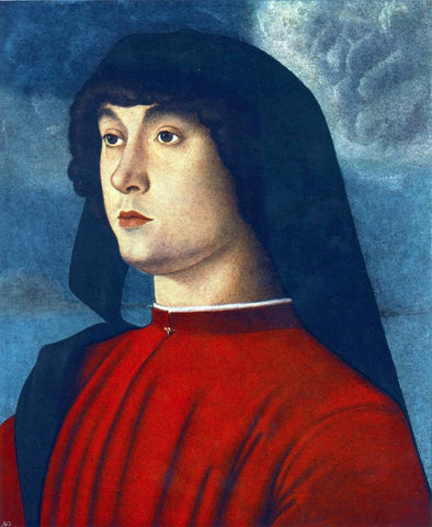  Giovanni Bellini Portrait of a Young Man in Red - Hand Painted Oil Painting