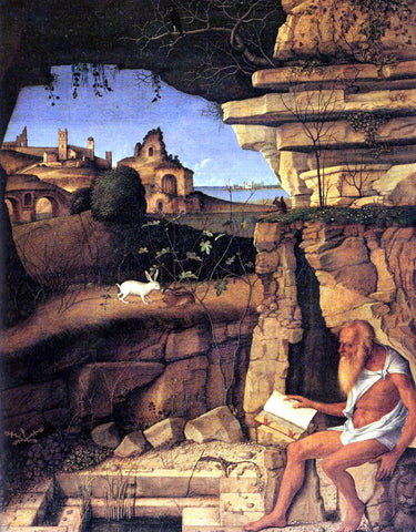  Giovanni Bellini Saint Jerome Reading - Hand Painted Oil Painting