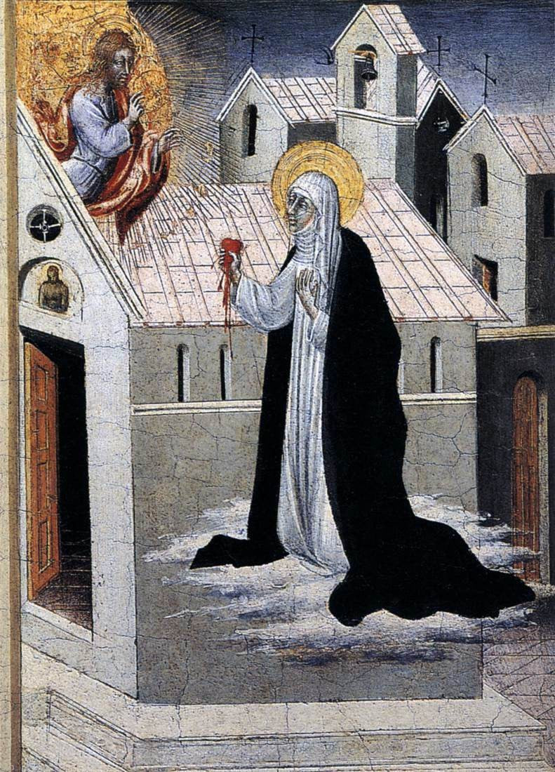 Giovanni Di Paolo St Catherine Exchanging her Heart with Christ Oil ...