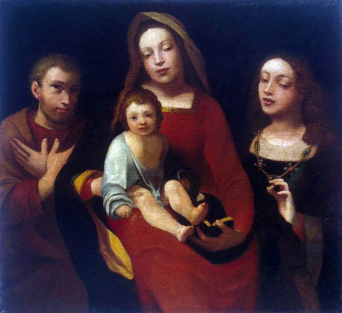  Giovanni Francesco Caroto Madonna and Child with Sts Francis and Catherine - Hand Painted Oil Painting