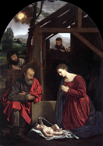  Giovanni Girolamo Savoldo Adoration of the Shepherds - Hand Painted Oil Painting