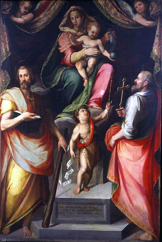  Giovanni Maria Butteri Madonna and Child Enthroned with Saints - Hand Painted Oil Painting