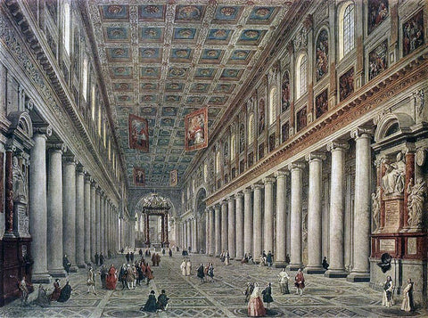  Giovanni Paolo Pannini Interior of the Santa Maria Maggiore in Rome - Hand Painted Oil Painting