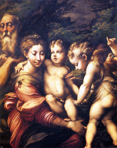  Girolamo Mazzola (Parmigianino) The Holy Family - Hand Painted Oil Painting