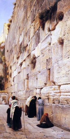  Gustav Bauernfeind The Wailing Wall, Jerusalem - Hand Painted Oil Painting