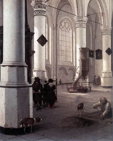  Hendrick Cornelisz Van Vliet Interior of the Nieuwe Kerk at Delft - Hand Painted Oil Painting