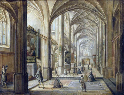  The Younger Hendrick Van  Steenwyck Interior of a Gothic Church - Hand Painted Oil Painting