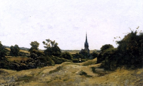 Henri Harpignies Eglise de St Priva, Yonne - Hand Painted Oil Painting