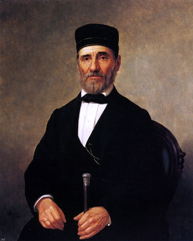 Henry Mosler Portrait of a Rabbi (Rabbi Bernard Illowy) - Hand Painted Oil Painting