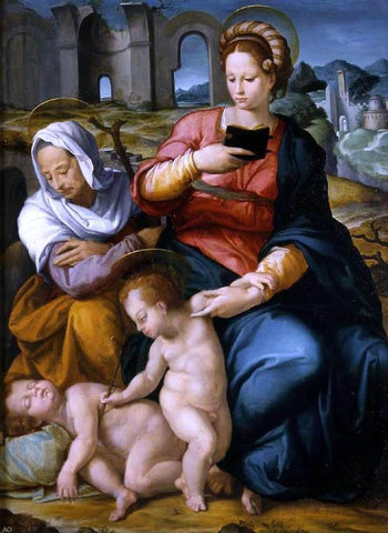  Jacopino Del Conte Virgin and Child with St Elizabeth and the Infant Baptist - Hand Painted Oil Painting
