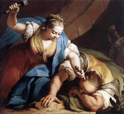  Jacopo Amigoni Jael and Sisera - Hand Painted Oil Painting