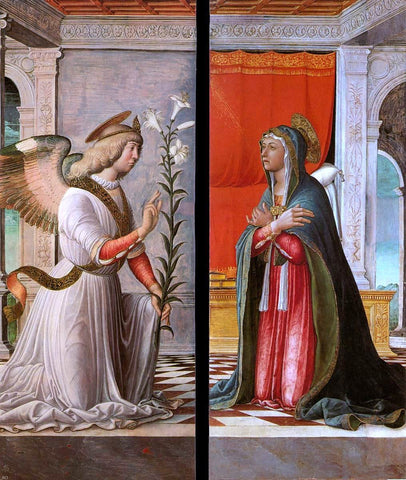  Jacopo Da montagnana The Archangel Gabriel and the Virgin Annunciate - Hand Painted Oil Painting