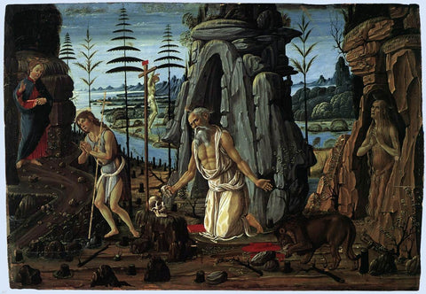  Jacopo Del Sellaio St Jerome in the Wilderness - Hand Painted Oil Painting