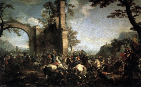  Jacques Courtois Battle between Christians and Moslems - Hand Painted Oil Painting