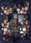  The Younger Jan Brueghel Holy Family Framed with Flowers - Hand Painted Oil Painting