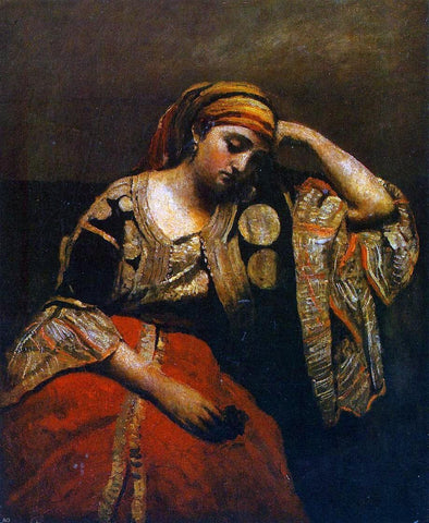  Jean-Baptiste-Camille Corot Italian Woman (also known as Jewish Algerian Woman) - Hand Painted Oil Painting