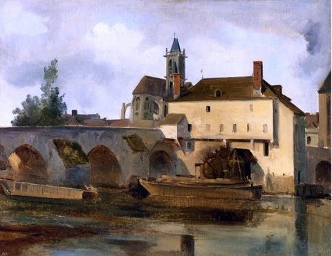  Jean-Baptiste-Camille Corot Moret sur Loing, the Bridge and the Church - Hand Painted Oil Painting