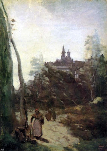  Jean-Baptiste-Camille Corot Semur - the Path from the Church - Hand Painted Oil Painting